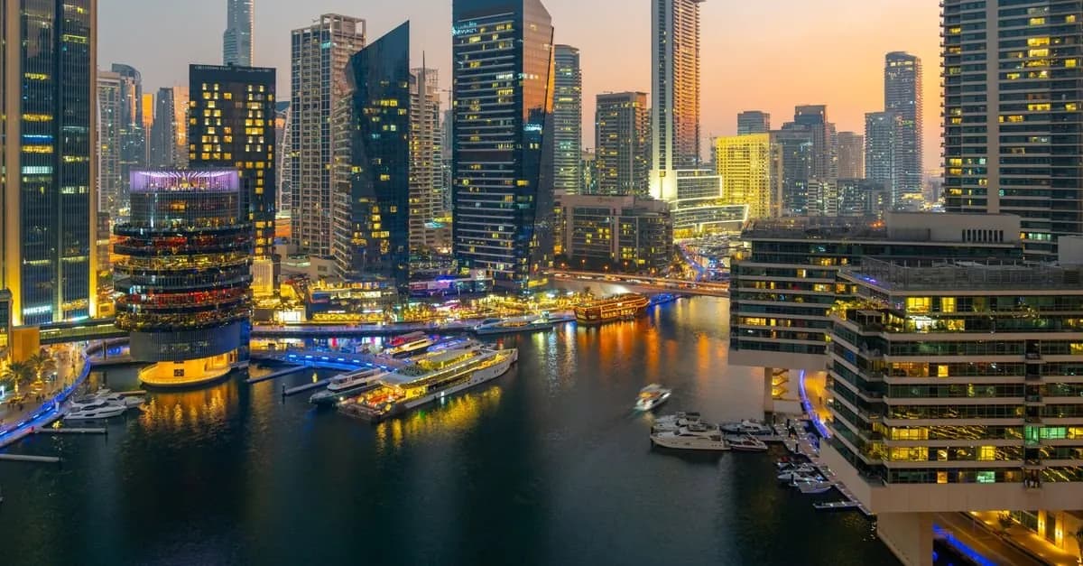 Uitzicht op Dubai Marina